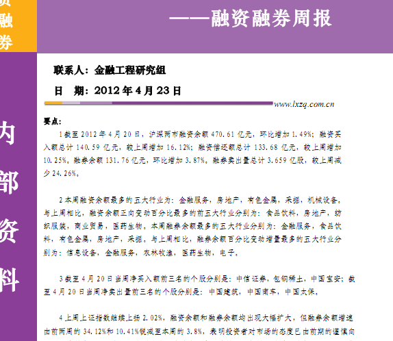 研究報(bào)告:融資融券周報(bào):融資余額大幅回升,融券余額增速銳減